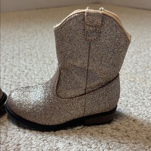 EUC-Sparkly Rose Gold Glitter Boots